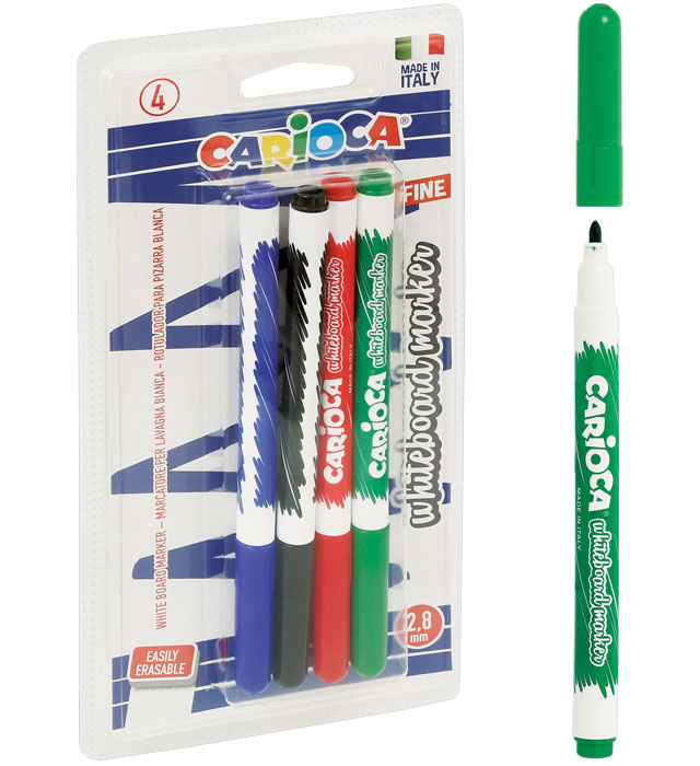 Markery tablicowe suchościeralne Carioca 4 kol. 43231