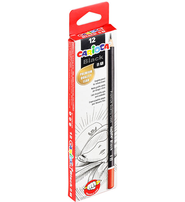 Ołówki techniczne czarne B CARIOCA 12 szt. (42930)