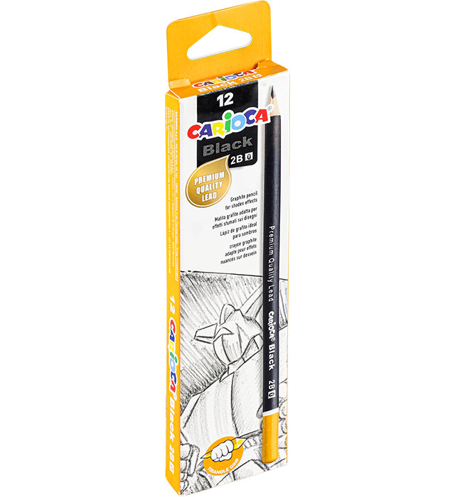 Ołówki techniczne czarne 2B CARIOCA 12 szt. (42931)