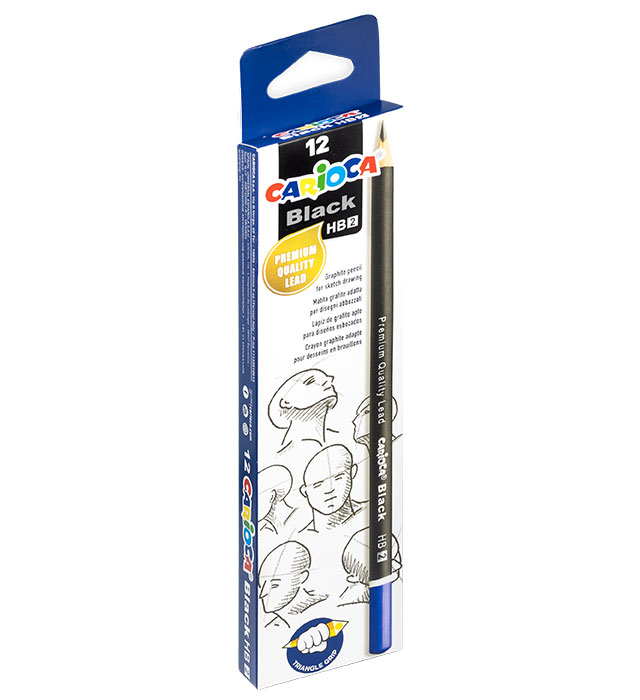 Ołówki techniczne czarne HB CARIOCA 12 szt. (42946)
