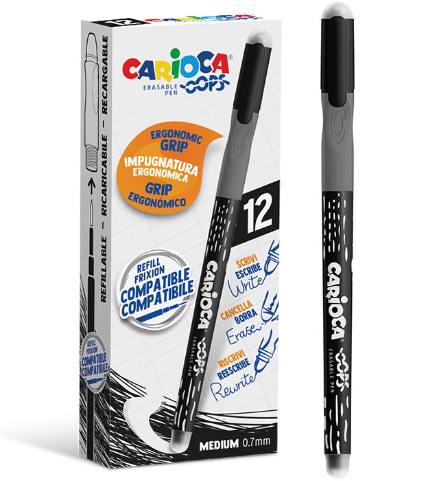 Długopis CARIOCA Oops wymazywalny czarny (43039/01)