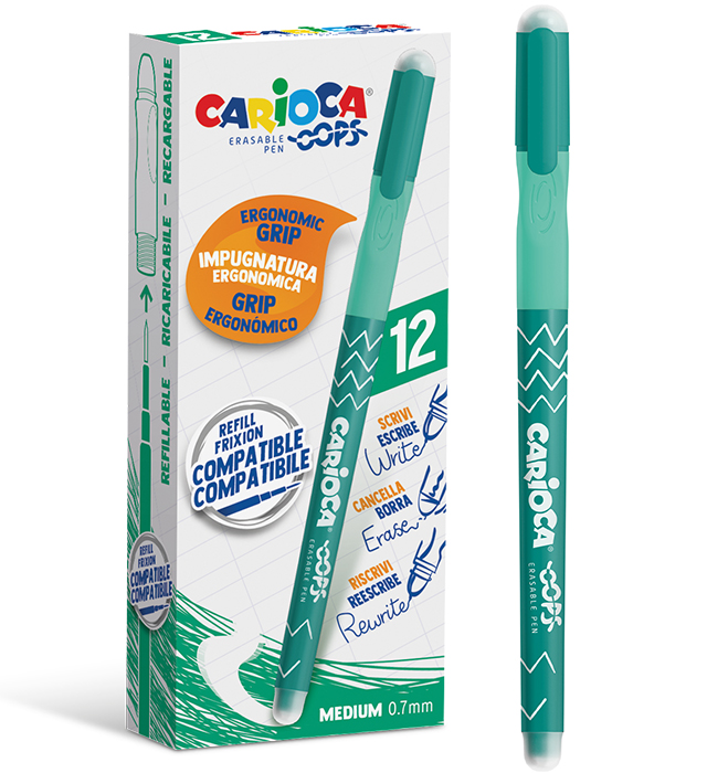 Długopis CARIOCA Oops wymazywalny zielony (43039/04)