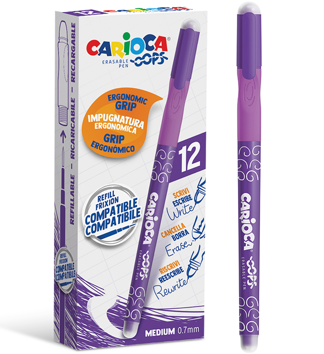 Długopis CARIOCA Oops wymazywalny fioletowy (43039/09)