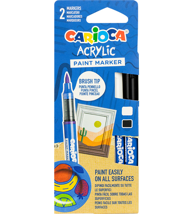 Markery akrylowe z pędzelkiem CARIOCA blister 2 kol. (45283)