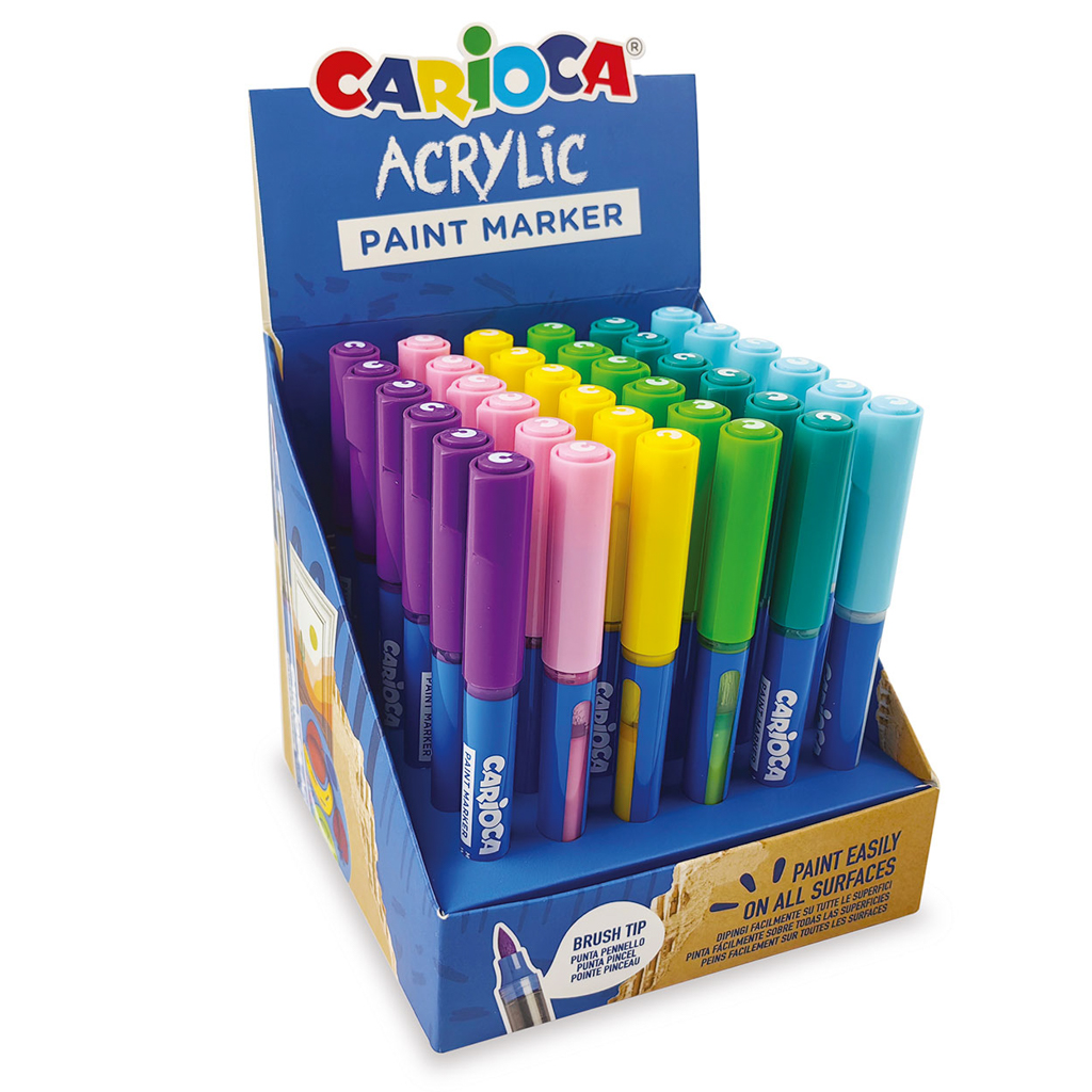 Markery akrylowe z pędzelkiem CARIOCA display . fantazyjne (41401) cena za sztukę