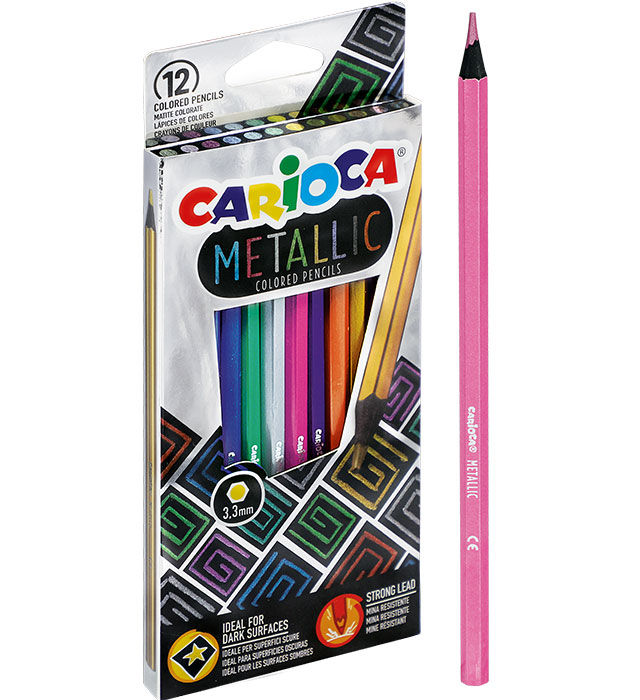 Kredki CARIOCA ołówkowe metaliczne 12 kol. (43164)