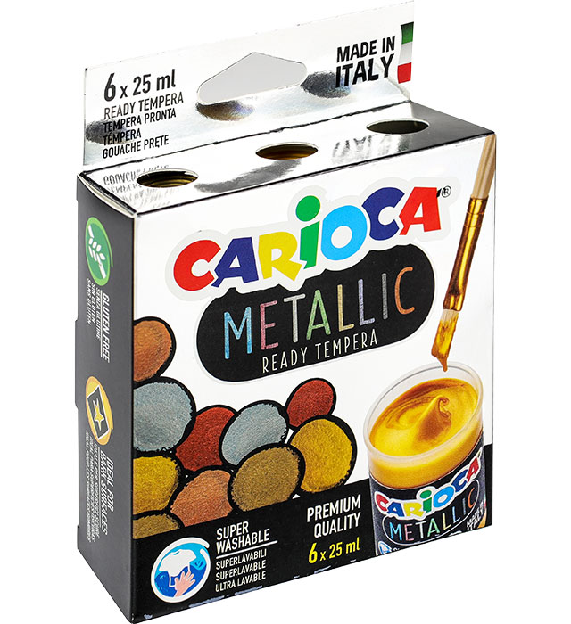 Farba Carioca tempera metaliczna (KO026) 6x25 ml