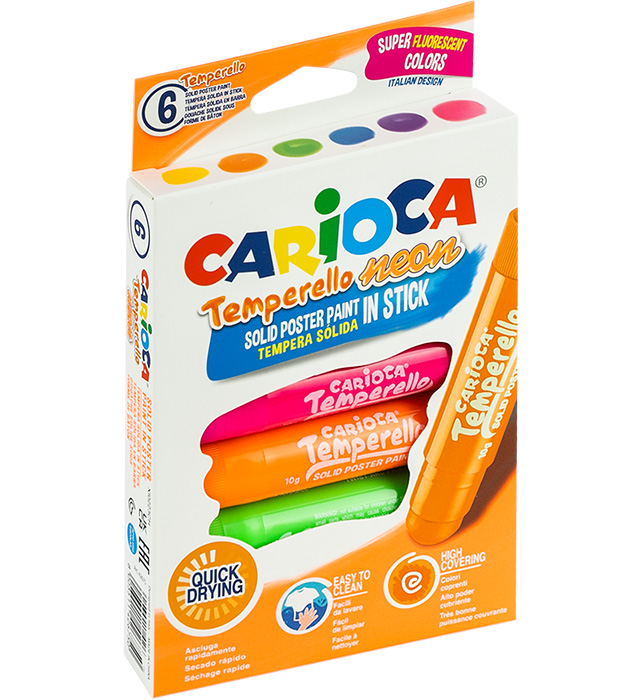 Farby w sztyfcie TEMPERELLO 6 kol. neon (42675)