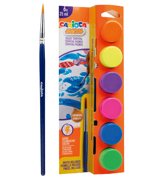Farby plakatowe CARIOCA 6 kol. neon (40486)