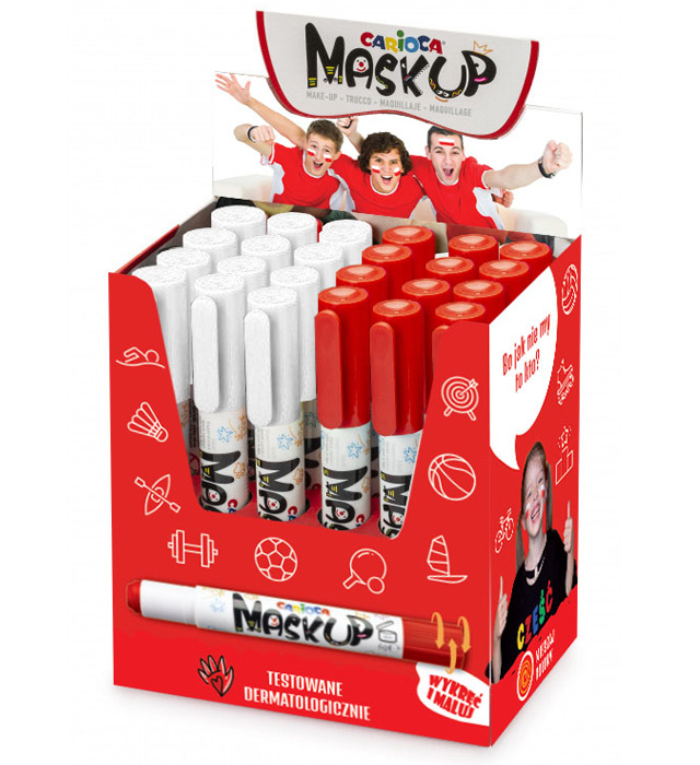 Kredki do twarzy CARIOCA MaskUP biała i czerwona  A"1. (43654)